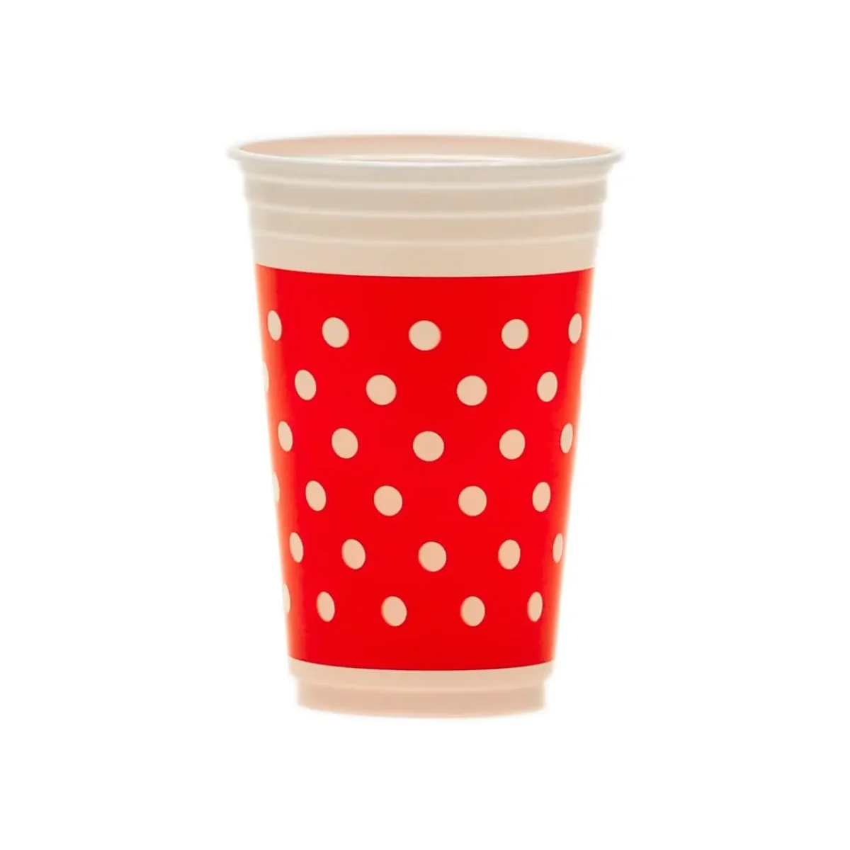 Vaso Copobras Lunares Rojo  x 30 Unidades