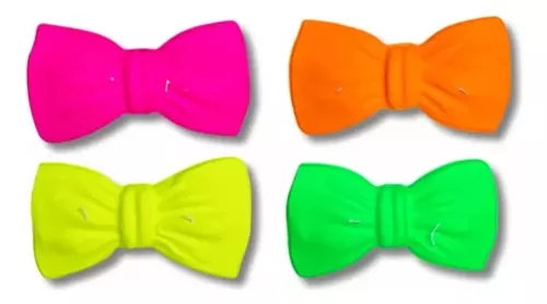 Moña fluo x 10 unidades naranja, verde, amarillo, rosado