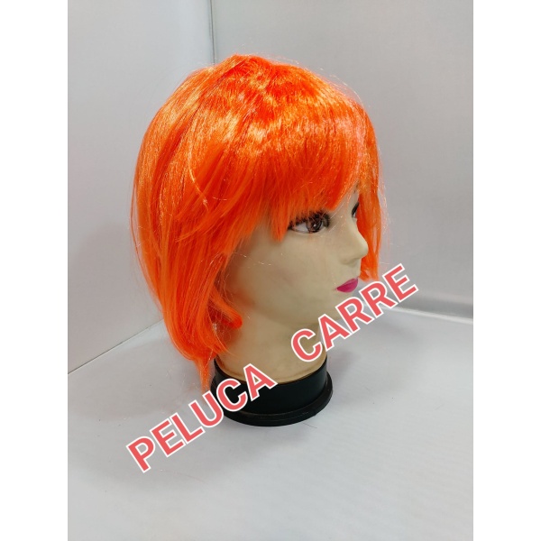 Peluca pelo corto naranja
