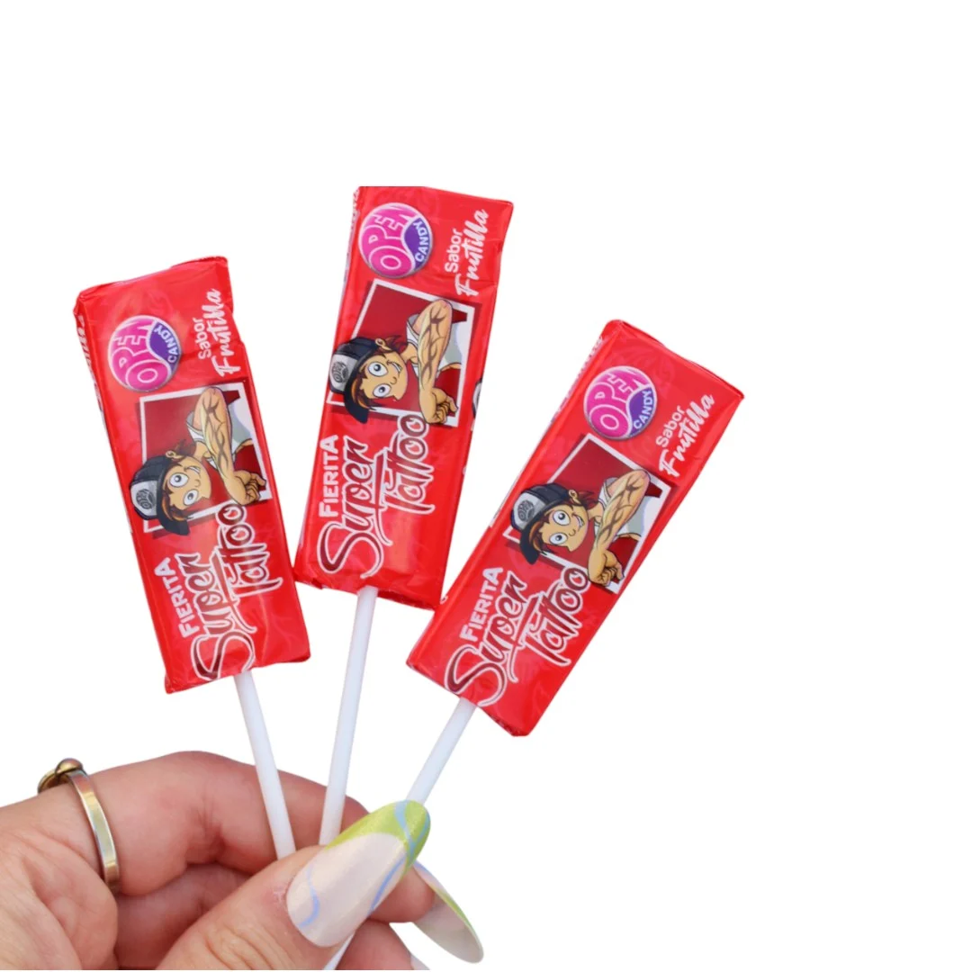 Paleta Masticable SUPER TATTOO Frutilla x50 unidades - Imagen 3