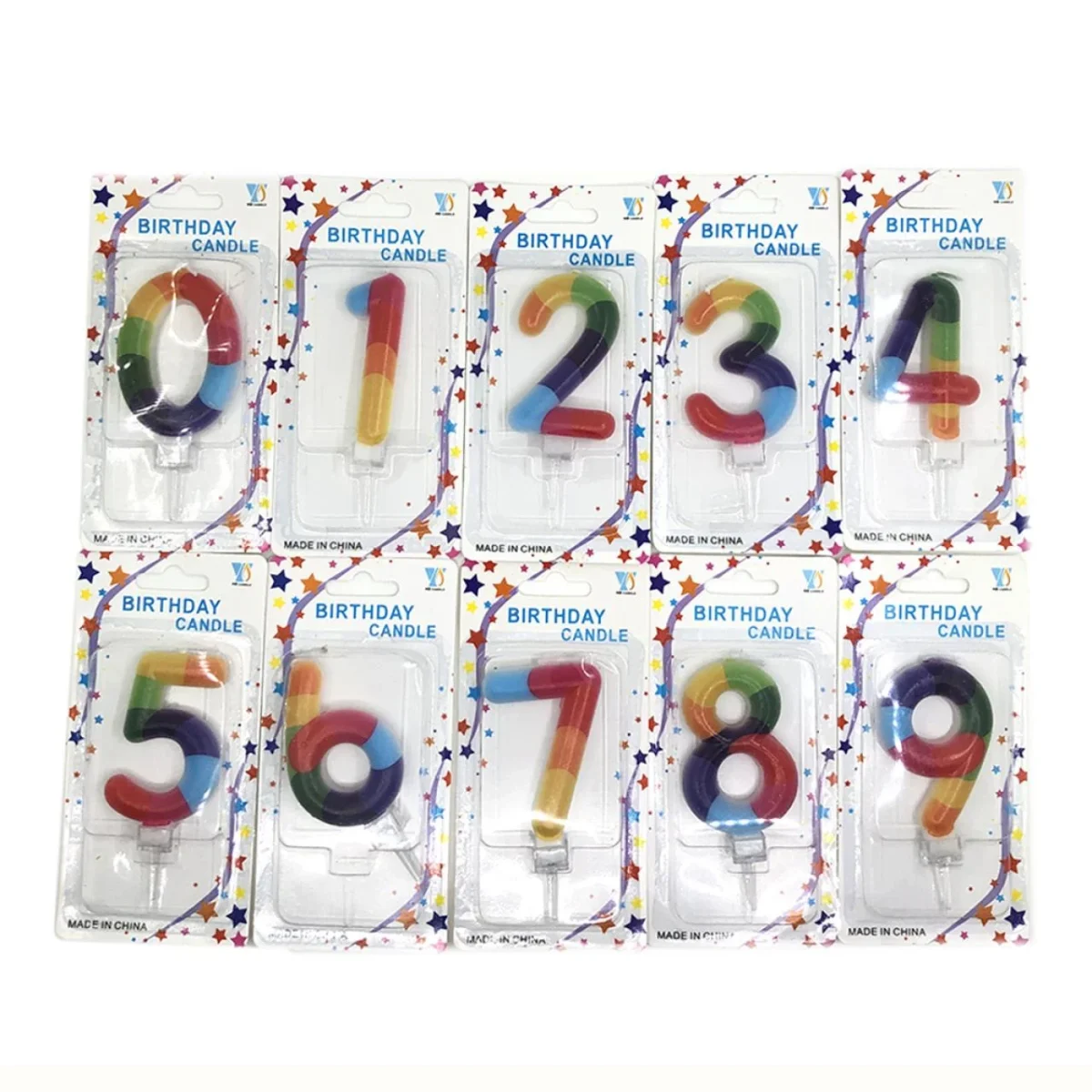 Vela Numero Arcoiris (0 al 9) - Imagen 3