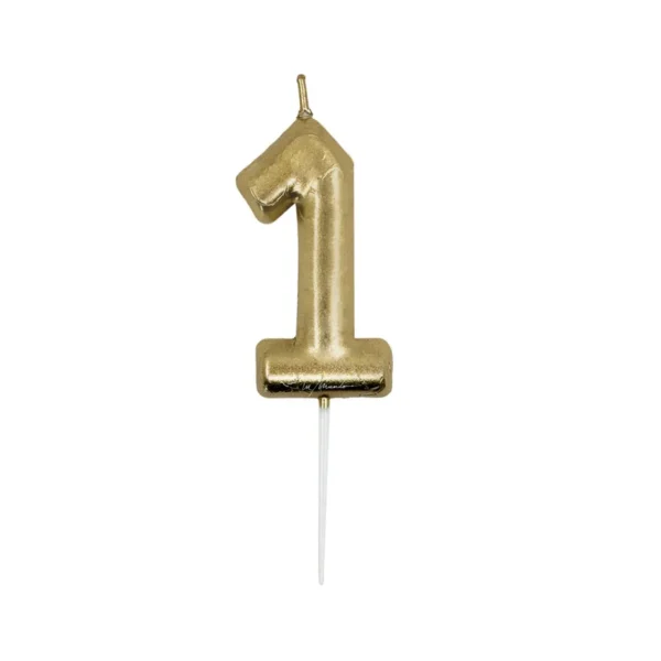 Vela Numero Dorada (0 al 9)