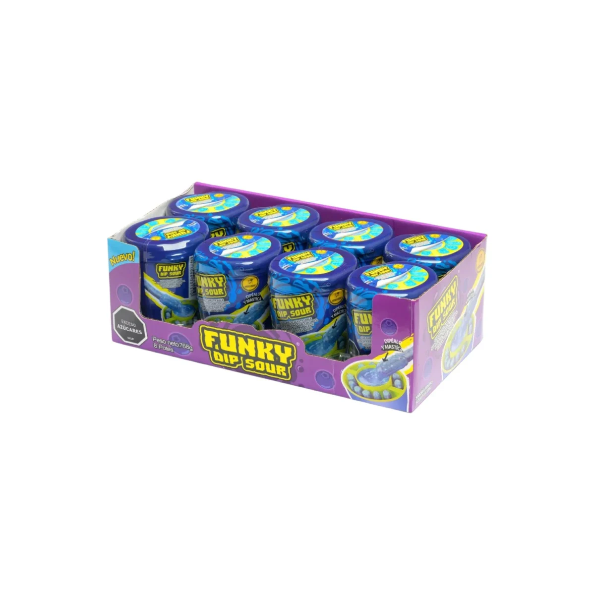 Display Funky Dip Sour x8 – Caramelo Masticable + Dip Ácido