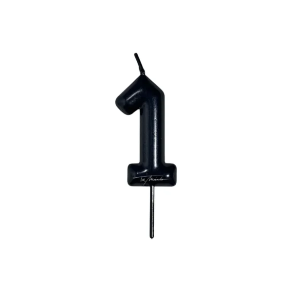 Vela Numero Negra (0 al 9)
